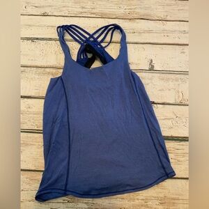 Lululemon Size 4 Wild Sports Bra Tank Top Blue Strappy Athleisure